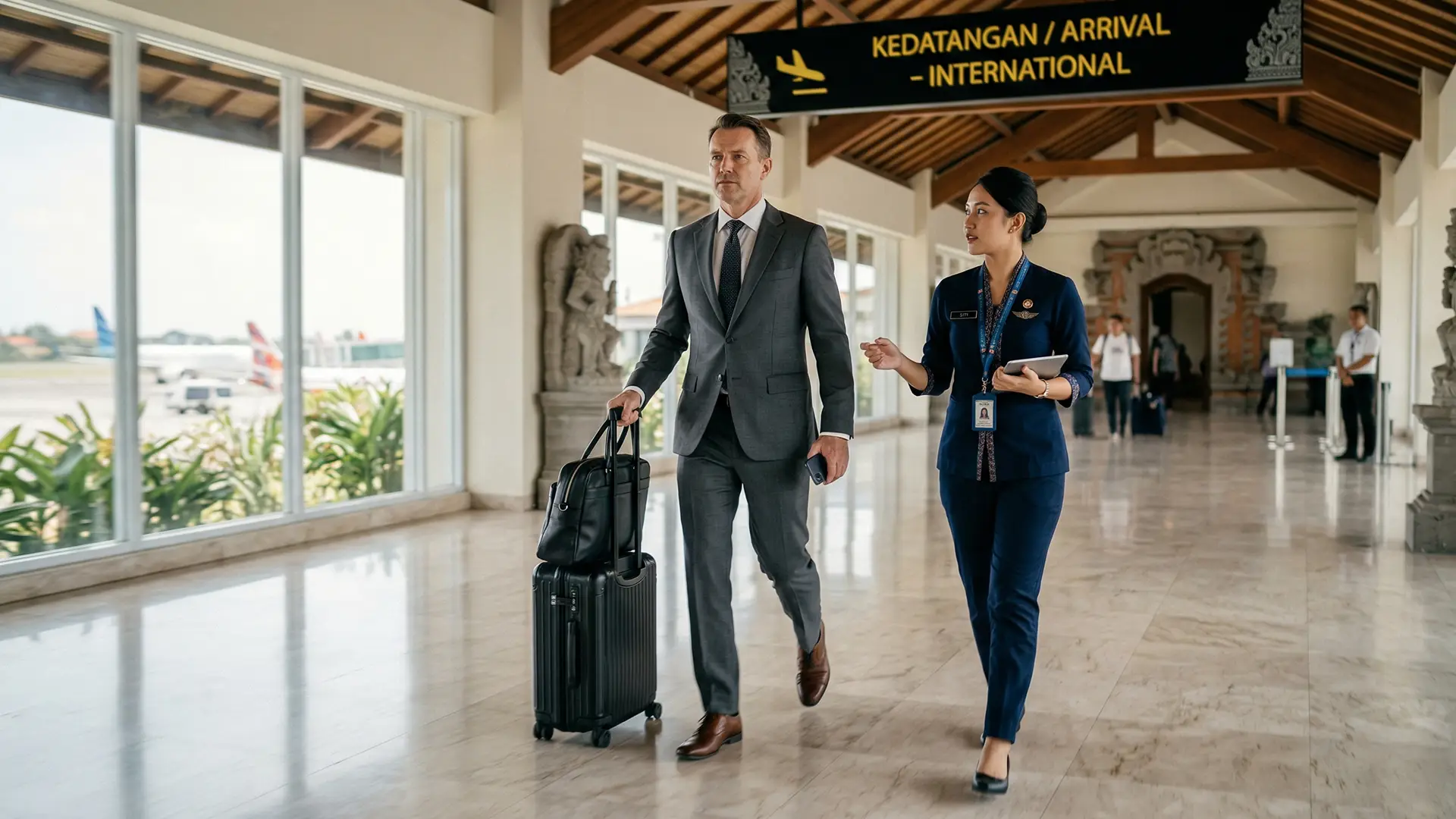 Geschäftsreisende mit Visum für Indonesien