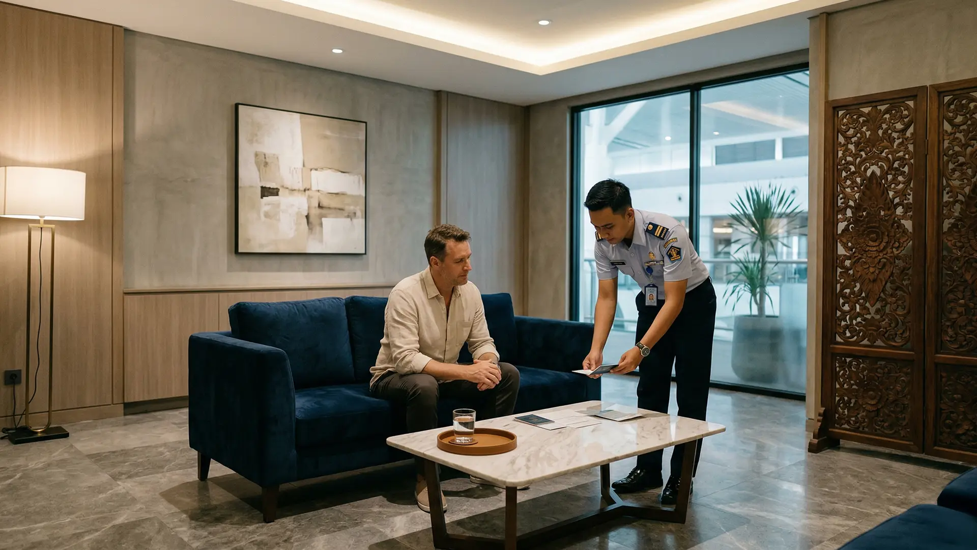 Privater VIP-Immigrationsraum am Flughafen in Bali